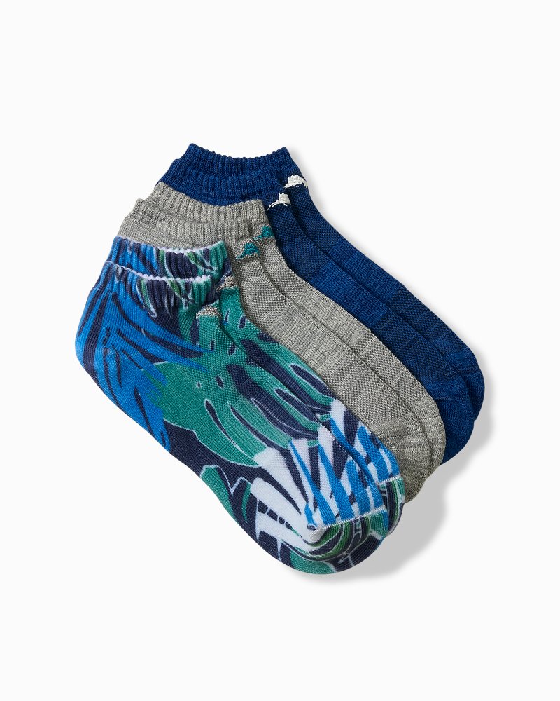 IslandZone Frond Blues Athletic Socks - 3 Pack - Assorted