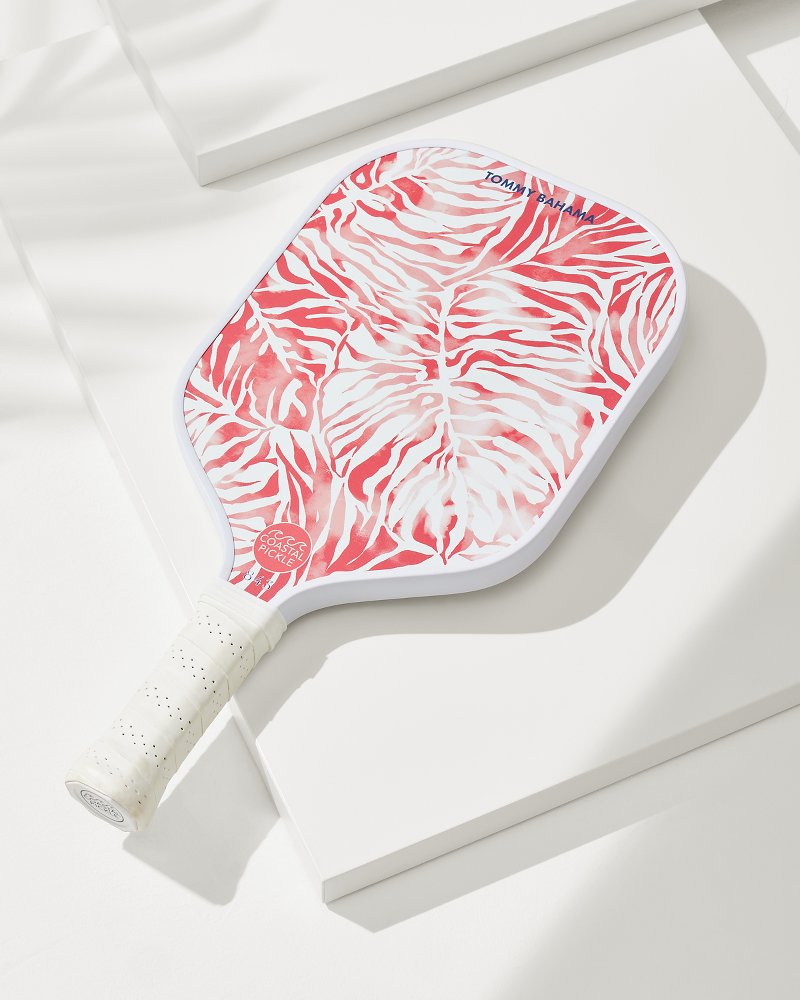 Tommy Bahama x Coastal Pickle Monstera Mirage Pickleball Paddle - Pure Coral