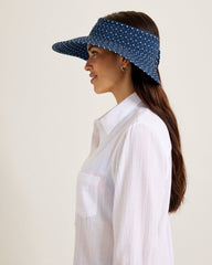 Polkadot Packable Visor - Navy