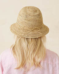 Crochet Raffia Fedora Hat - Natural