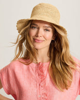 Sand Dollar Raffia Bucket Hat - Natural