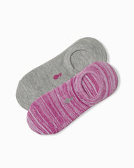 IslandZone Performance No-Show Socks — 2 Pack - Bougainvillea