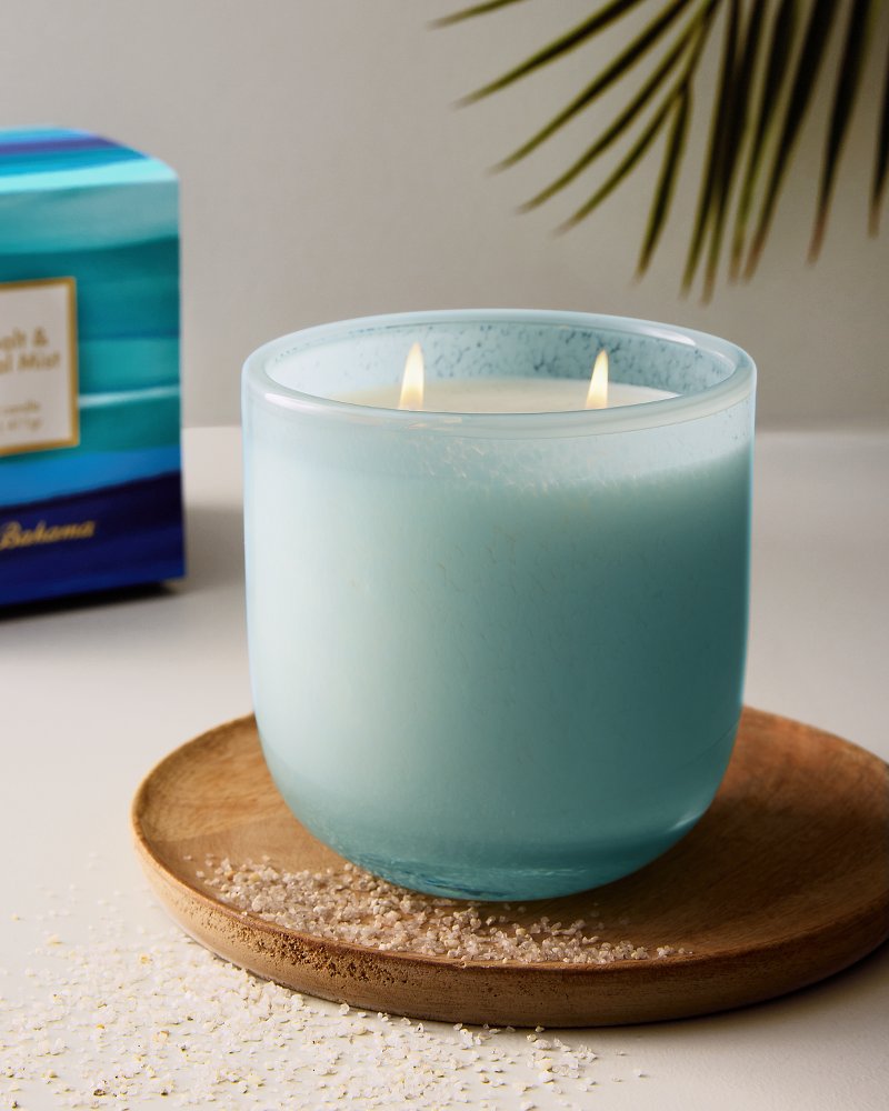 Sea Salt and Coastal Mist Powdered Glass 14.5-oz. 2-Wick Candle - Multicolor