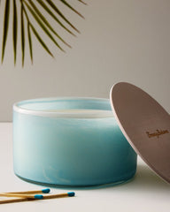 Sea Salt and Coastal Mist Powdered Glass 20-oz. 4-Wick Candle - Multicolor