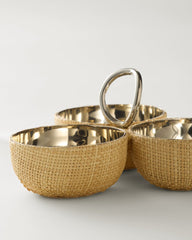 Raffia Condiment Bowl Trio - Raffia