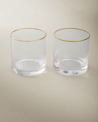 Optic Double Old-Fashioned Glasses - Set of 2 - Clear