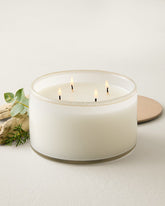 Beach Linen Powdered Glass 20-oz. 4-Wick Candle - White