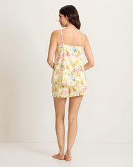 Lawn Tank Top & Boxers Pajama Set - Pale Yellow