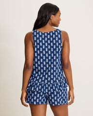 Jersey Tank Top & Boxers Pajama Set - Classic Navy