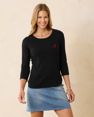 Collegiate Ashby Isles Rib 3/4-Sleeve T-Shirt - alabama
