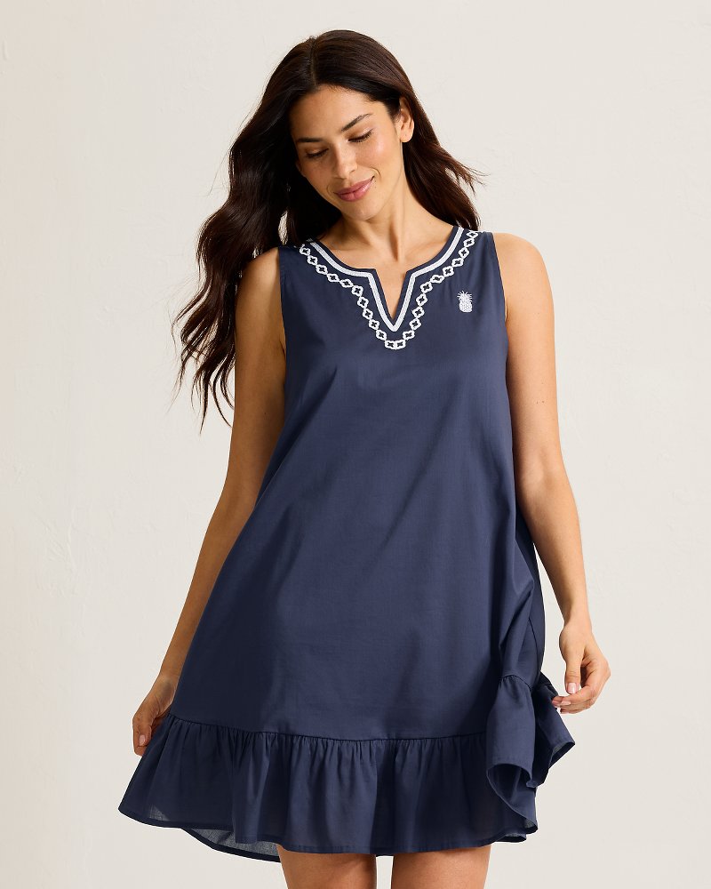 Woven Sleeveless Short Chemise - Classic Navy