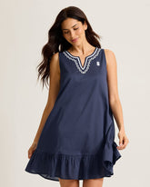 Woven Sleeveless Short Chemise - Classic Navy