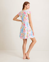 Jersey Cap-Sleeve Short Chemise - Pink Carnation