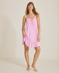 Jersey Sleeveless Short Chemise - Raspberry Creamsicle