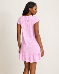 Jersey Cap-Sleeve Short Sleep Dress - Sweet Dreams