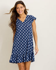 Jersey Cap-Sleeve Short Sleep Dress - Classic Navy