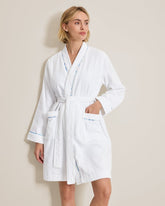 Terry Long-Sleeve Short Robe - Bright White