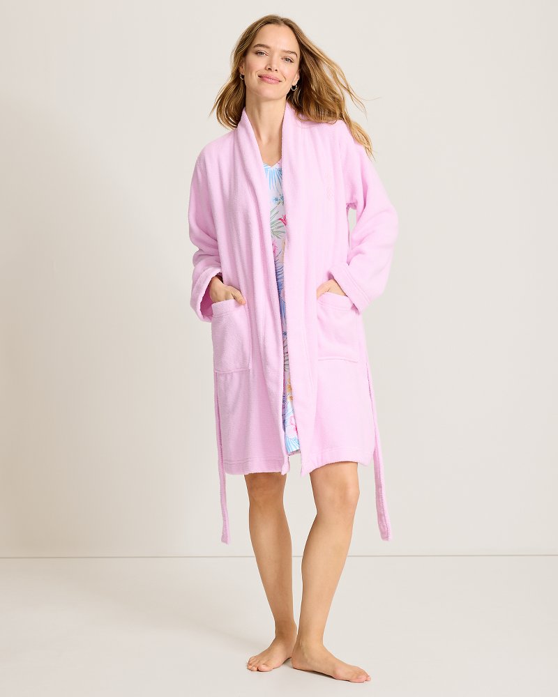 Terry Long-Sleeve Short Robe - Sweet Dreams