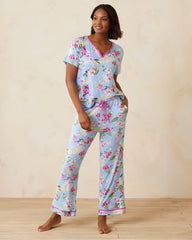 Short Sleeve & Pants Pajama Set - Crystal Blue