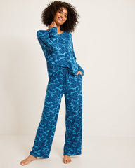 Knit Long Sleeve & Pants Pajama Set - Deep Sea Teal