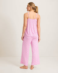 Jersey Tank Top & Cropped Pants Pajama Set - Raspberry Creamsicle