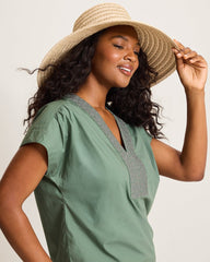 Ribbon Round Crown Packable Sun Hat - Blush
