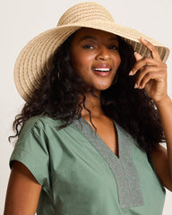 Ribbon Round Crown Packable Sun Hat - Blush
