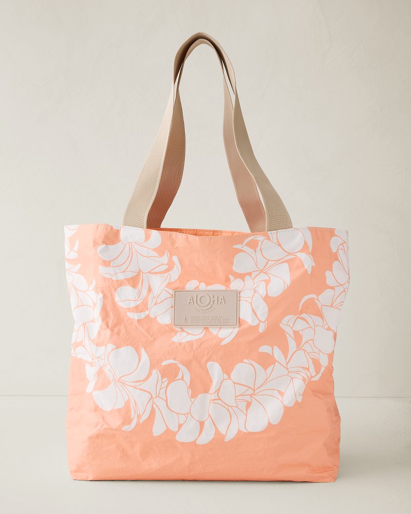 Aloha Collection Plumeria Lei Day Tripper Tote - Peachy