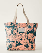 Aloha Collection Flor Del Mar Day Tripper Tote - Dark Teal/Peachy