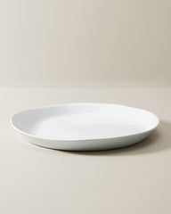 Large Round Melamine Serving Tray - White
