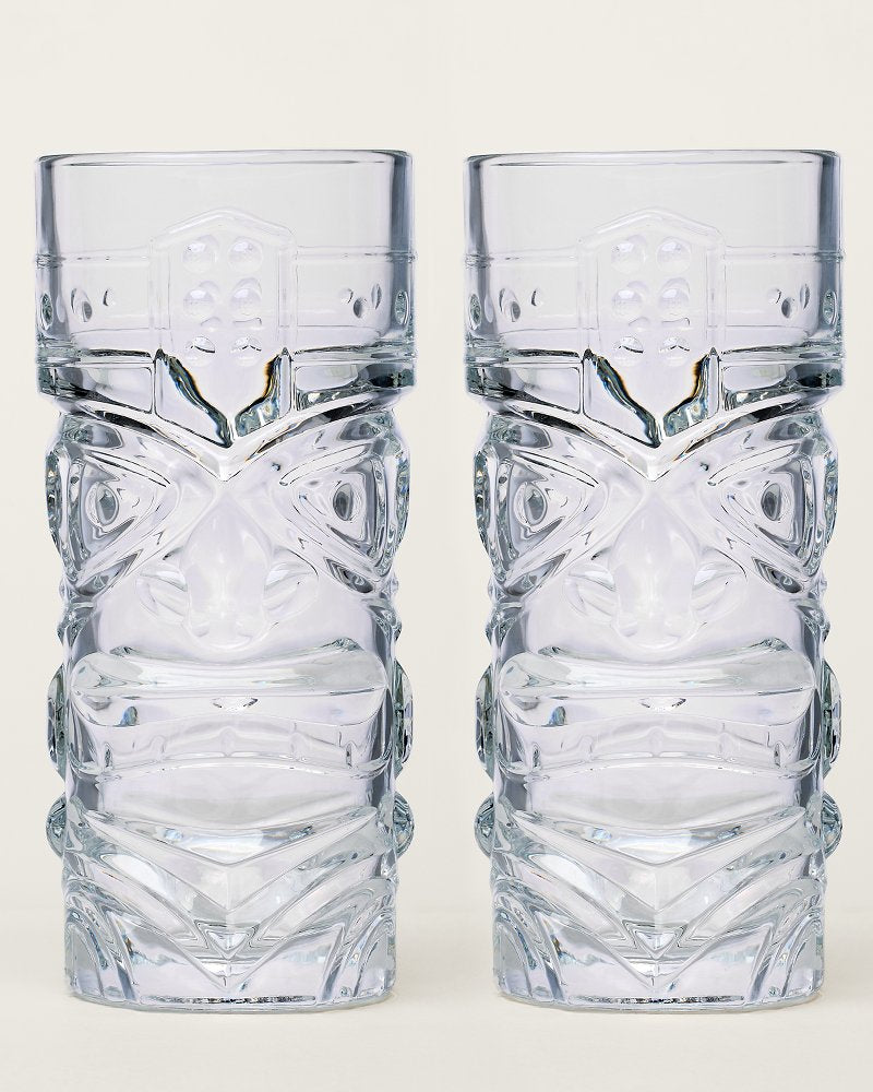 Viski Crystal Tiki 14-oz. Glasses - Set of 2 - Clear