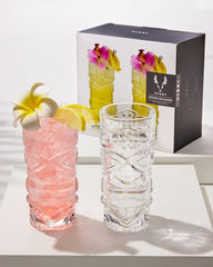 Viski Crystal Tiki 14-oz. Glasses - Set of 2 - Clear