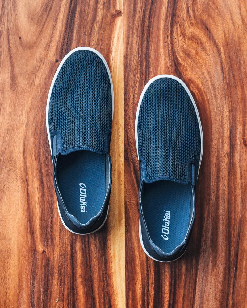 Men's OluKai Lae'ahi Slip-On Sneakers - Blue Depth