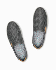 Men's OluKai Lae'ahi Lauhala Slip-On Shoes - Ash Grey