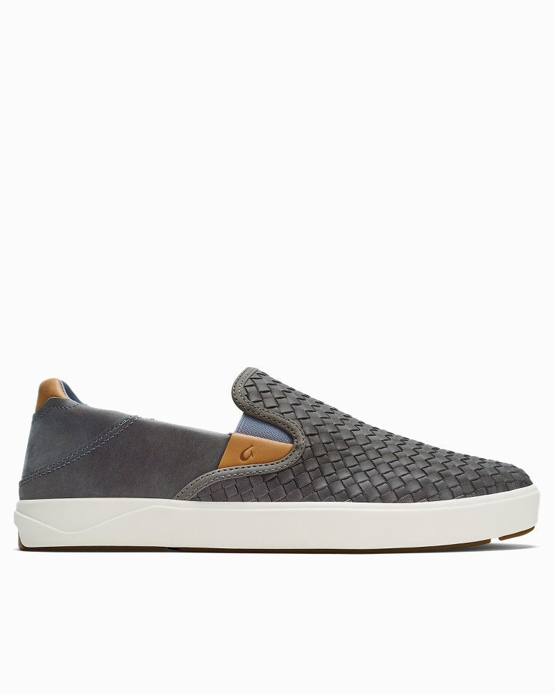 Men's OluKai Lae'ahi Lauhala Slip-On Shoes - Ash Grey