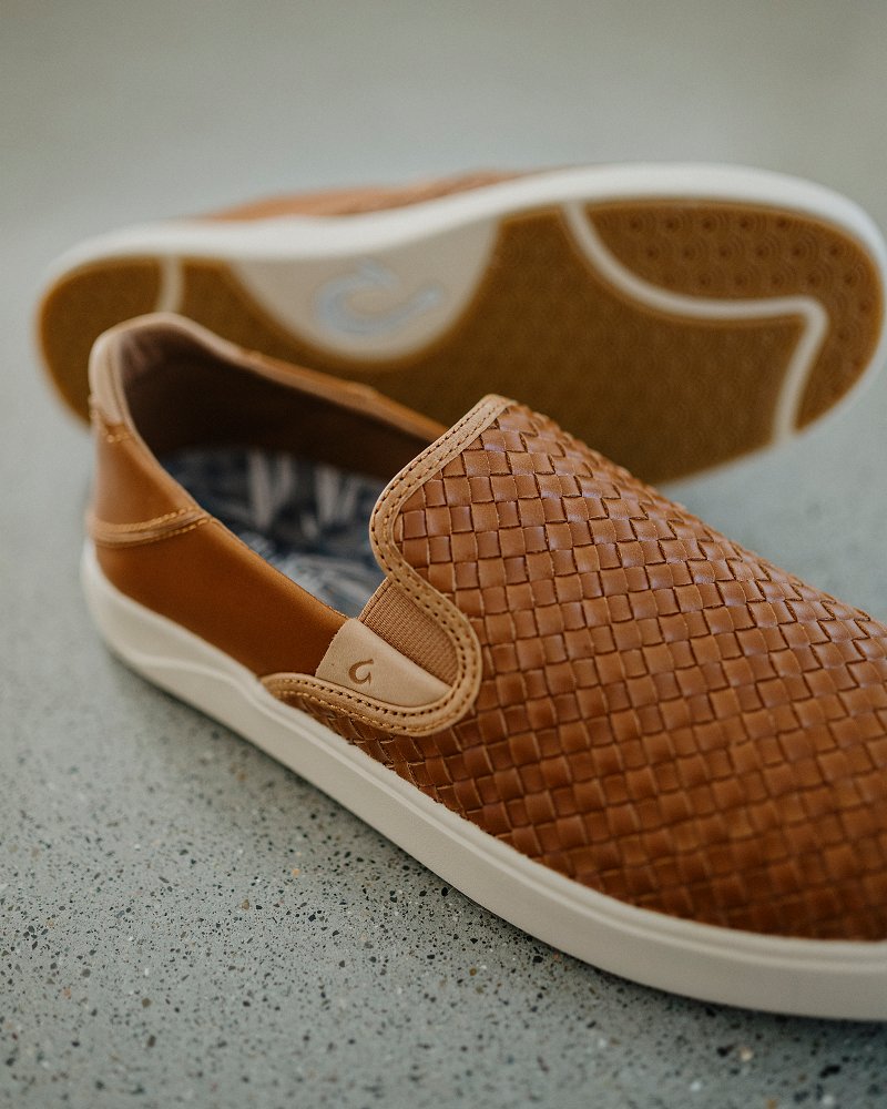 Men's OluKai Lae'ahi Lauhala Slip-On Shoes - Fox