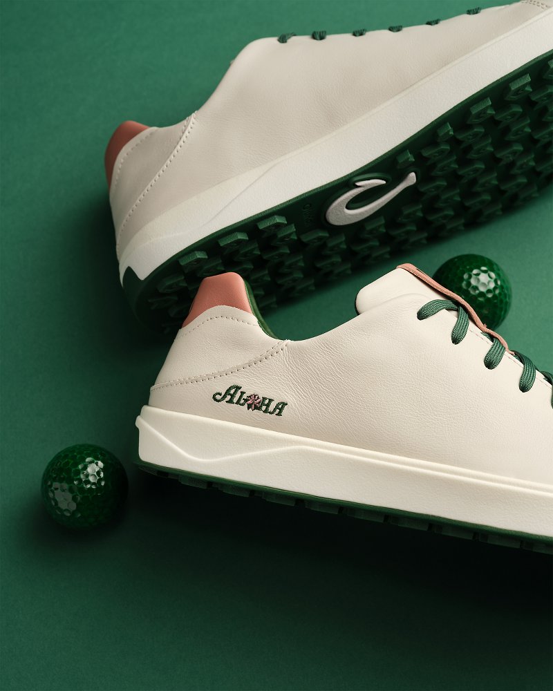 Men's OluKai Azalea Aloha Wai'alae Golf Shoes - White Sand