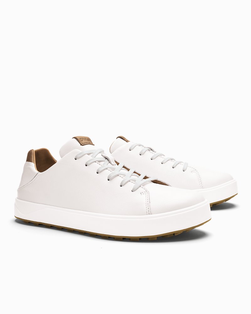 Men's OluKai Wai'alae Golf Shoes - White/Tan
