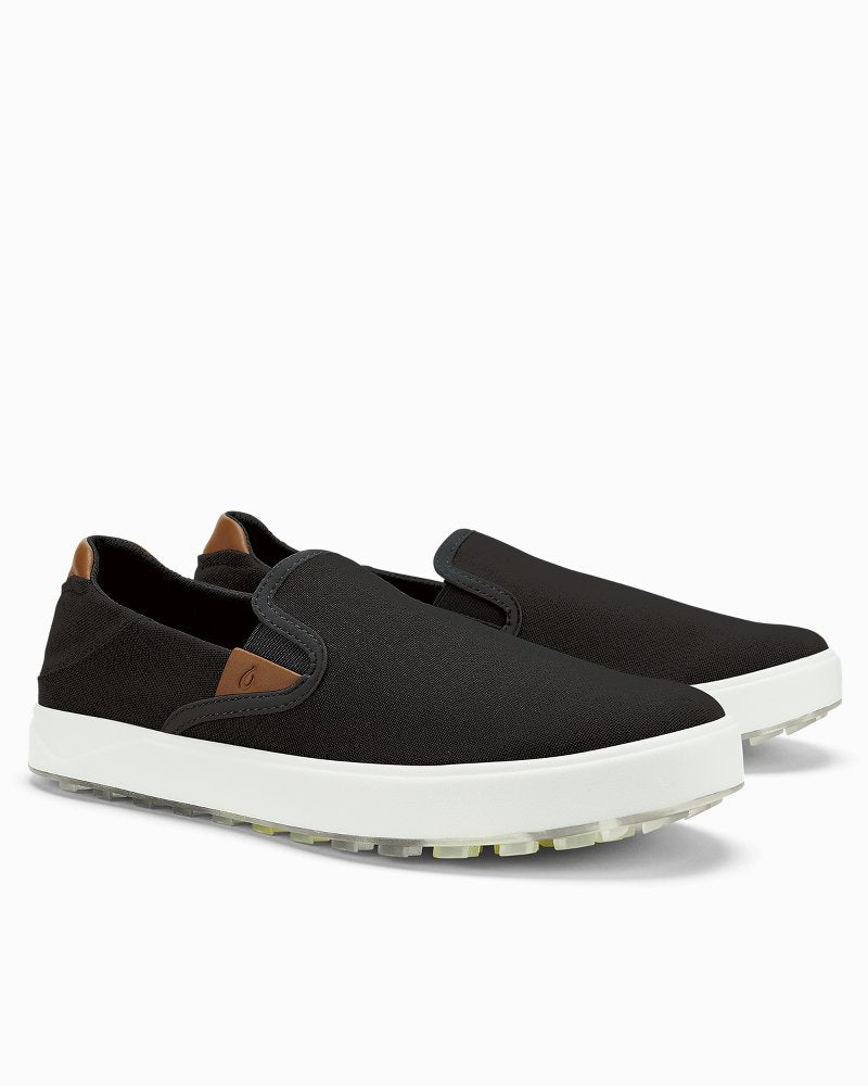 Men's OluKai Wai'alae Slip-On Golf Shoes - Lava Rock