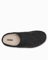 Men's OluKai Hāmani Hulu Wool Mule Slippers - Dark Shadow