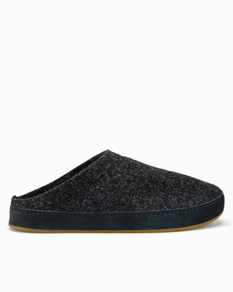 Men's OluKai Hāmani Hulu Wool Mule Slippers - Dark Shadow