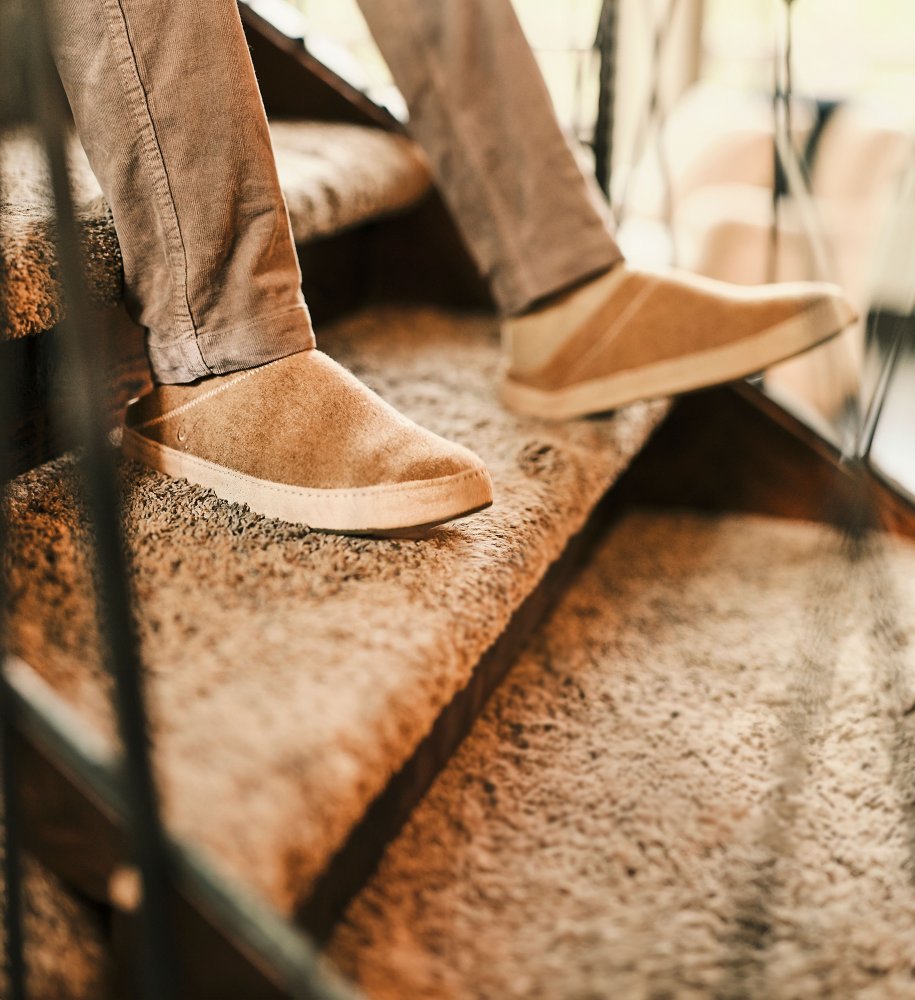 Men's OluKai Hāmani Hulu Wool Mule Slippers - Oatmeal