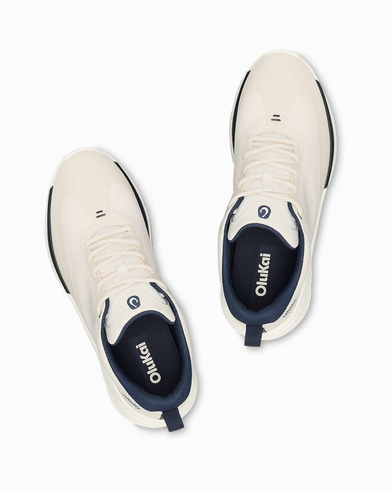 Men's OluKai Mākena Waterproof Golf Shoes - White Sand