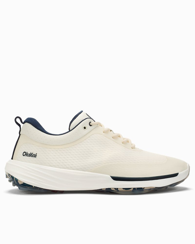 Men's OluKai Mākena Waterproof Golf Shoes - White Sand