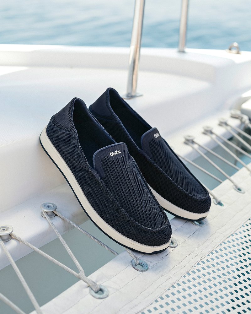 Men's OluKai Kākaha Mesh Slip-On Shoes - Navy