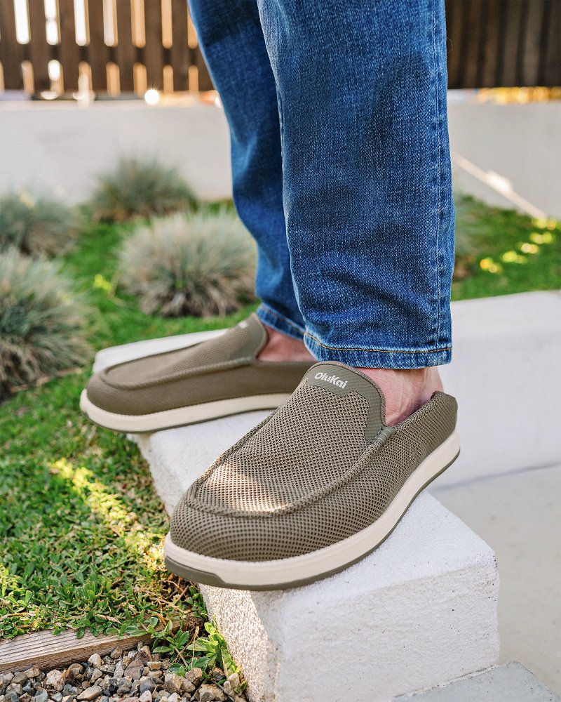 Men's OluKai Kākaha Mesh Slip-On Shoes - Clay