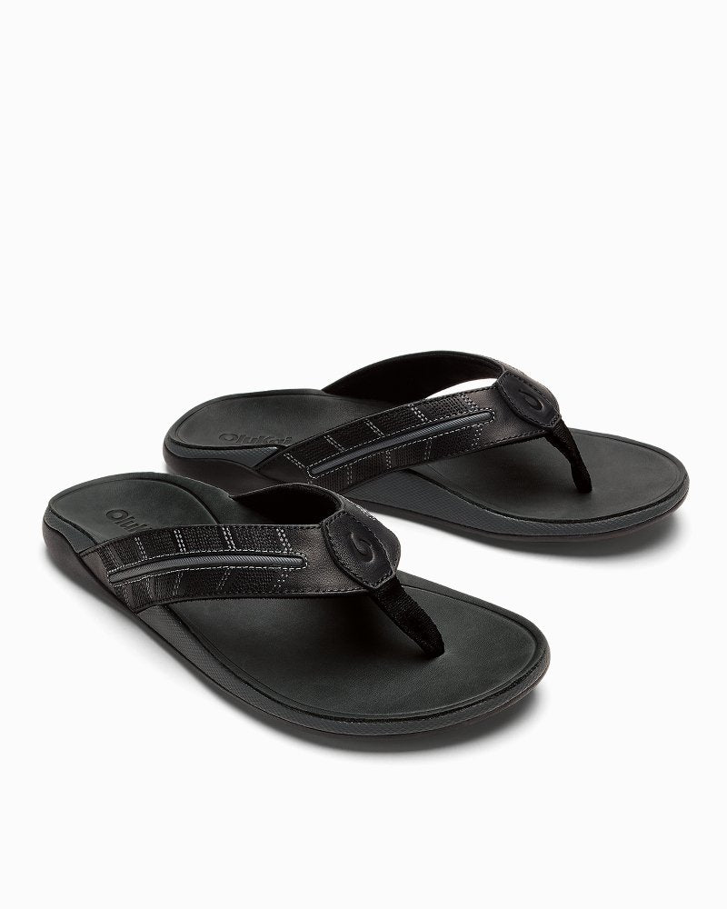 Men's OluKai Tuahine Palm Sandals - Lava Rock