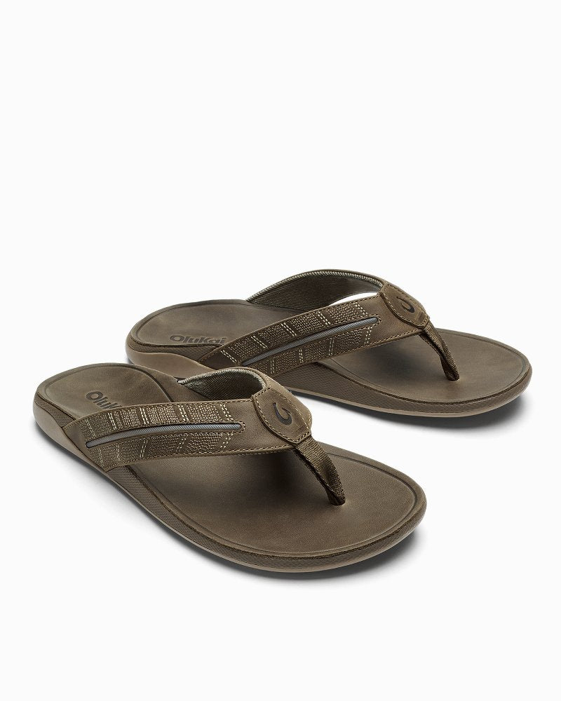 Men's OluKai Tuahine Palm Sandals - Mustang