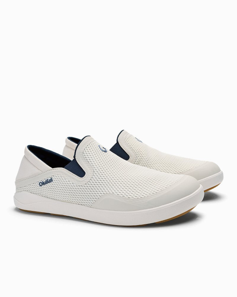 Men's OluKai Moku Slip-On Shoes - White Sand