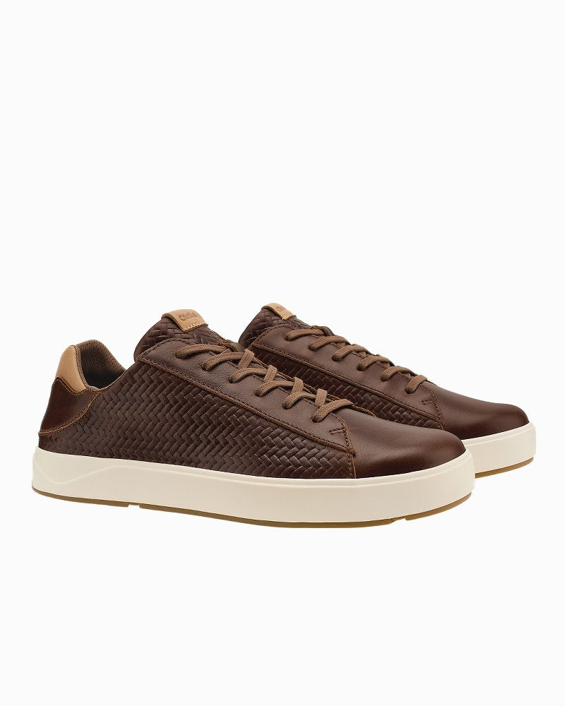 Men's OluKai Lae‘ahi Lī Lauhala Lace-Up Shoes - Toffee